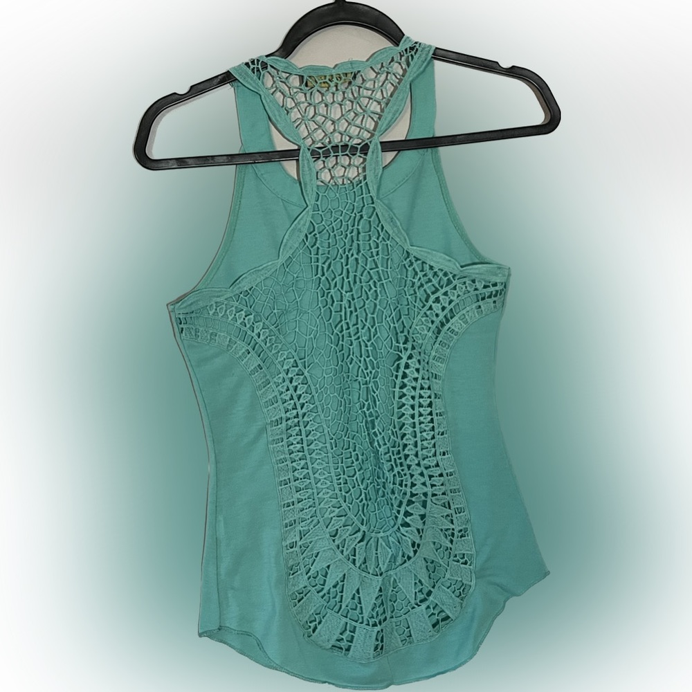 High Neck Lace Cut Out Tank